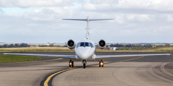 Private Business jet on a taxiway