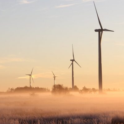 wind turbines at dawn – Unsplash image so no licence needed sized